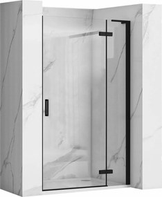 Rea Hugo, 1 szárnyas zuhanyajtó 100x195cm, 6mm átlátszó üveg, fekete profil, KPL-45208