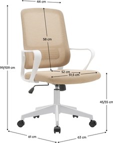 Irodai szék, bézs/fehér, SALOMO TYP 1