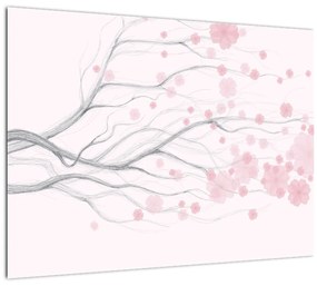 Kép - rózsaszín virágok (70x50 cm)