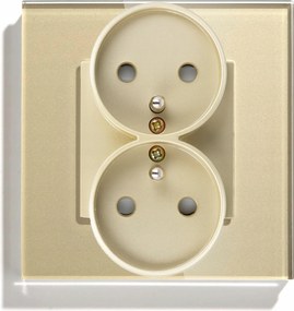 Konnektor Üveg Aljzat Dupla Konnektor Érintkező Arany Bézs 1F