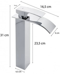 Erga Niagara, magas mosogató csaptelep h-310, króm, ERG-YKA-BU.NIAGARA 36