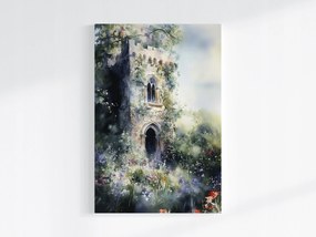 Poszter Rejtélyes Kastély Torony Romok Kert Virágok 80x120