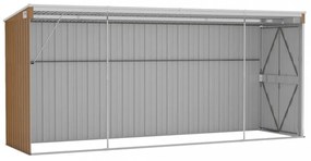 barna acél falhoz erősíthető kerti fészer 118 x 382 x 178 cm
