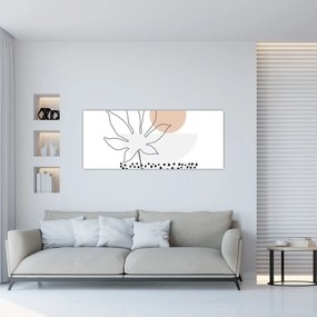 Kép - Vonal művészet virágok N⁰3 (120x50 cm)