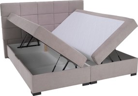 Boxspring ágy, 200x200, szürkésbarna Taupe, APRIL