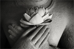 Kép - Lótusz Buddha kezében (90x60 cm)