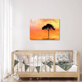 Kép egy fáról naplementekor (üvegen) (70x50 cm)