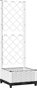 vidaXL fehér polipropilén rácsos kerti ültetőláda 40 x 40 x 121,5 cm