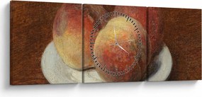 Kép - Henri Fantin-Latour, Three Peaches on a Plate, reprodukciók (órával) (90x30 cm)
