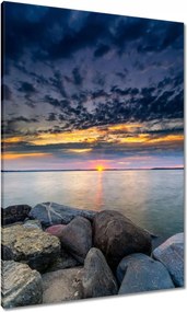 Vászonkép 70x100 Sziklák Tenger Naplemente