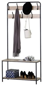 Intenso Home előszobai ruhafogas cipőtartó polcokkal 80 x 170cm sonoma tölgy