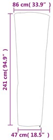 fekete 420D oxford szövet piramis alakú fűtőhuzat 86x47x241 cm