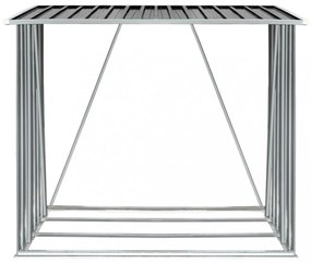 antracit horganyzott acél kerti tűzifatároló 163 x 83 x 154 cm
