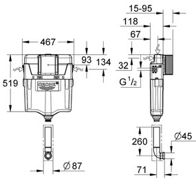 GROHE 38661000 - Öblítőtartály GD 2