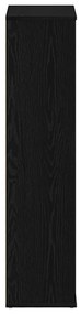 fekete tölgy szerelt fa könyvespolc 50x25x104 cm