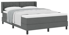 Boxspring Ágy Matrac, Sötétszürke, 140x200 cm, Szövet