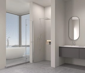 Erga Berlin, nyitható zuhanyajtó 85x195 cm, 6 mm átlátszó üveg, króm profil, ERG-V02-BERLIN-D085-CR
