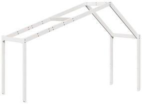 fehér tömör fenyőfa magasított ágy tetővel 80 x 200 cm