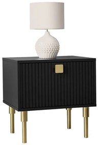 Éjjeliszekrény DORSET 50x50 cm fekete/arany