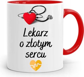 Piros Bögre Orvosnak Arany Szívű Orvos fényképes nyomattal