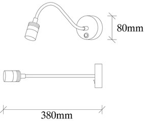 Fekete LED fali lámpa Reading – Opviq lights