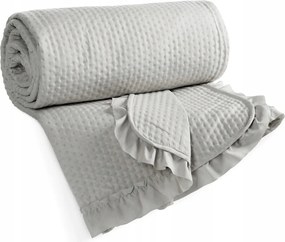 Dekoratív ágytakaró 170x210 fodros rózsaszín-ezüst