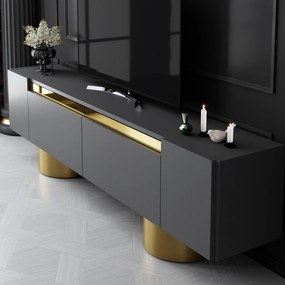 TV szekrény Bohem - Anthracite, Gold