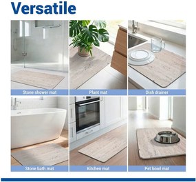Világosbarna kovaföld fürdőszobai kilépő 50x80 cm Puna – Wenko