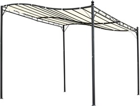 Outsunny Pergola Kerti Pavilon Napernyő Fém Krém 297x297cm | Aosom