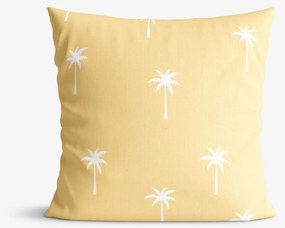 Goldea pamut párnahuzat - pálmák sárga alapon 45 x 45 cm