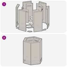 Fire Pit Black 38 x 38 x 51 cm Cold-rolled steel