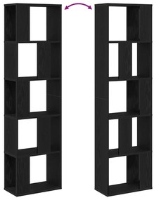 5-tiers könyvespolc Fekete tölgy 45x23,5x162,5 cm Mérnöki fa