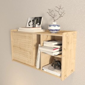 Natúr színű fali könyvespolc tölgyfa dekorral 65x30 cm Sima – Kalune Design