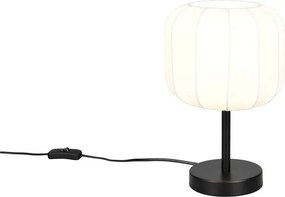 Fehér-matt fekete fém asztali lámpa textil búrával (magasság 30 cm) Madleine – Reality