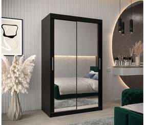Ruhásszekrény 120 cm Toki 3 (matt fekete + matt fehér). 1065059