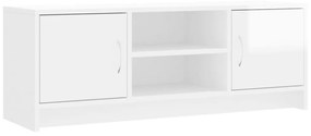 magasfényű fehér szerelt fa TV-szekrény 102x30x37,5 cm