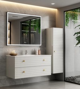 Erga Samira, LED tükör 100x80cm fekete keretben, 2760 lm, 3 fényszín, első világítás, ERG-V01-SAMIRA-1080-BK