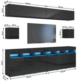 Nappalifal Premium Fekete matt/ fekete fényes