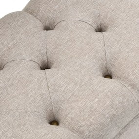 krémszínű szövet tárolópad háttámlával 110 cm