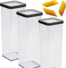 3 Db-os Rotho Lisztes Tészta Tároló Edény Szett 2L Grafit Loft