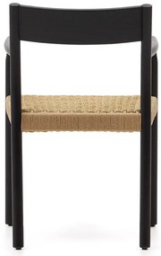 Fekete-natúr színű tölgyfa étkezőszék Yalia – Kave Home