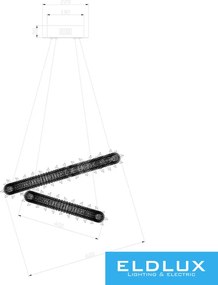 ELDLUX ELDAMARILL kristályüveg függeszték D600 132W CCT