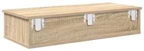 Falipolc fiókokkal sonoma tölgy 80x31x17 cm műszaki fa