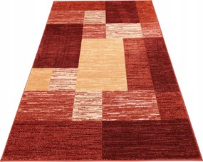 Extra Vastag Szőnyeg 120x180 Modern Hálószoba Nappaliba Bordó Piros