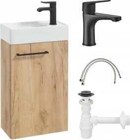 Fürdőszoba szekrény mosdóval 40 praktikus fekete csaptelep szifon dugó