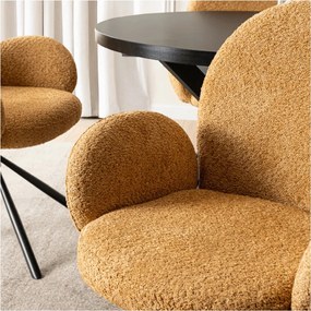 Fortó Étkezőszék Mustár Bouclé Kárpittal. MUSSO
