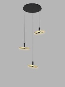 AVIANO LIGHTING 5016-304 BREST Többágú Függesztett Lámpa Fekete, Arany LED IP20