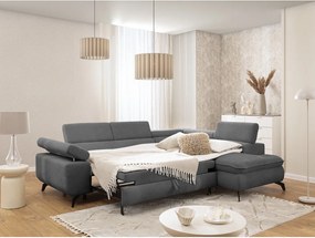 Szürke zsenília sarokkanapé (jobb oldali-L alakú) Marbeya – Ropez