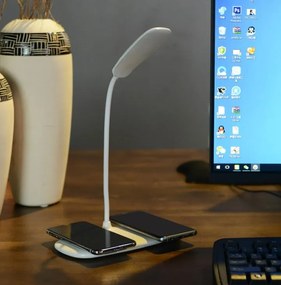Dupla QI töltős asztali led lámpa