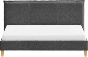 Sötétszürke kárpitozott franciaágy ágyráccsal 200x200 cm Tina – Ropez